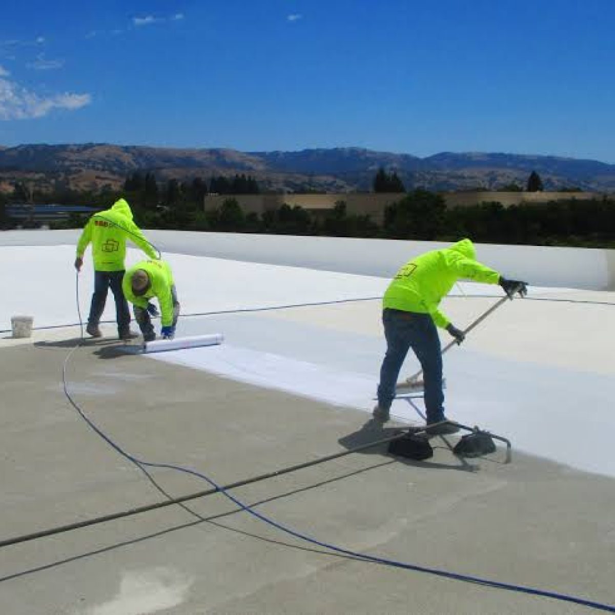 Commercial roof coating application